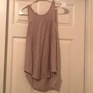 Cream loose fitting tank top